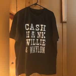 Black Graphic T-Shirt with White Text